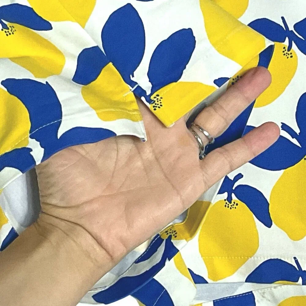 LOFT Riviera Shorts Lemon Print, size 2, cotton/rayon/spandex, Pockets